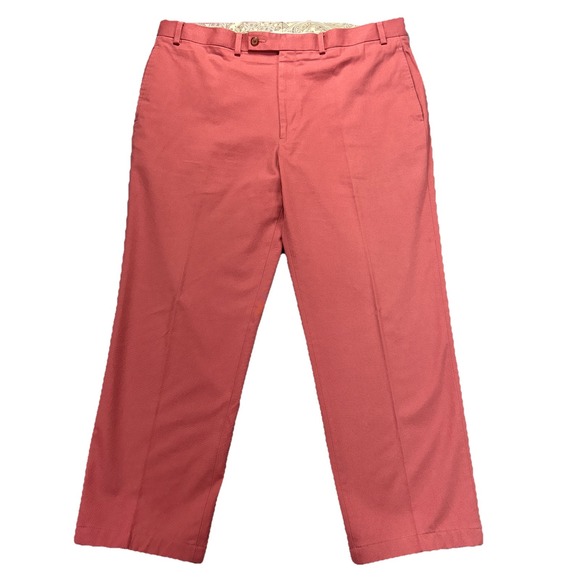 Lauren Ralph Lauren Dress Pants Mens 38x27 Pink Business Formal Preppy Cotton‎ - Picture 1 of 11